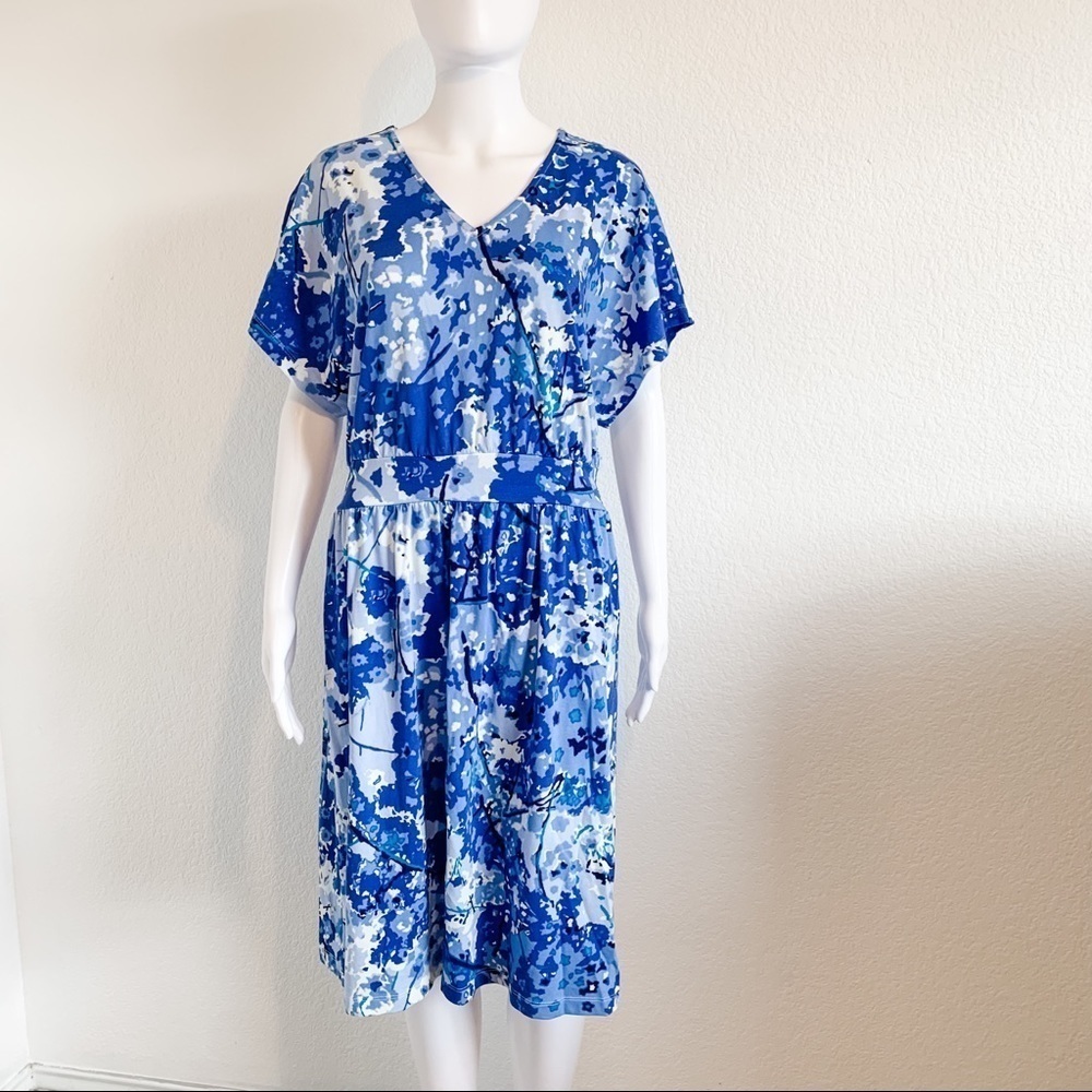 Isaac Mizrahi Modest Blue Midi Dress